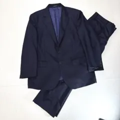 サヴィルロウ DORMEUIL ウールスーツBE6 ネイビー ストライプ XLのサムネイル