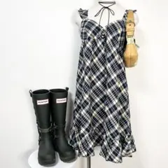 Y2K❤️ BURBERRY BLUE LABEL チェック柄ロゴワンピースのサムネイル