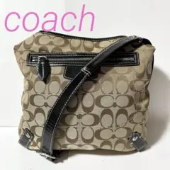 COACH コーチ シグネチャー ショルダーバッグ キャンバス レザー