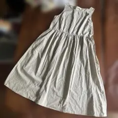 ノースリーブ ロングワンピース ベージュ