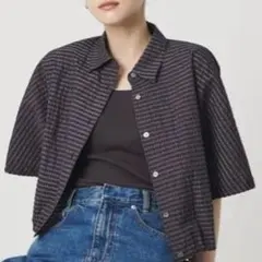 STUDIOUS】タックスリーブクロップドシャツ〈洗える〉（定価2万 