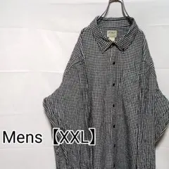 K55【US輸入】エルエルビーン　フランネルシャツ【メンズXXL】白黒チェックのサムネイル