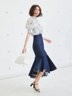 SNIDEL スナイデル ハイウエストヘムボリュームスカート