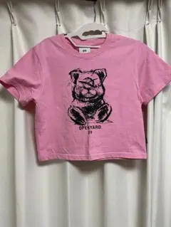 OY Tシャツ　くま　ピンク