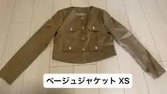 ミニ丈　XS 小さめ　ベージュジャケット　レディース春服　春服　ワンピース　無地