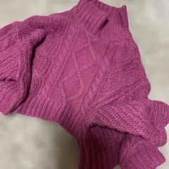値下げJEANASIS ケーブル編みタートルネック セーター ピンク未使用に近い