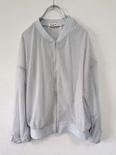 Cutie Blonde シアー ジップアップ ブルゾン ライトグレー　M