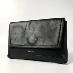 美品 Paul Smith クラシックエンボス クラッチバッグ レザー 黒