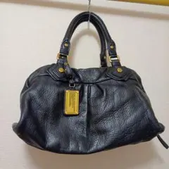 マークバイマークジェイコブス　レザー ハンドバッグ 黒 ゴールド金具