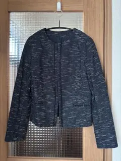 COMME CA ISM ネイビー ノーカラージャケット L
