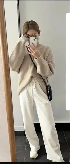 裏起毛 イージーパンツ　ワイドパンツ Mサイズ