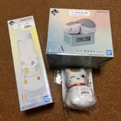 一番くじ 夏目友人帳 A賞 ニャンコ先生 温湿度計 B賞 ガラスポット