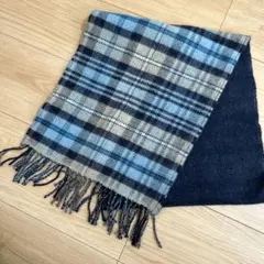 【新品未使用】TAKEO KIKUCHI リバーシブルマフラー　青系