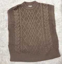 INGNI ブラウン ケーブルニットベスト　M 美品⭐️