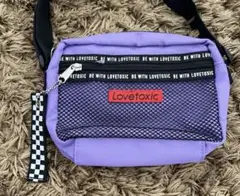 Lovetoxic サコッシュ パープル メッシュポケット付き