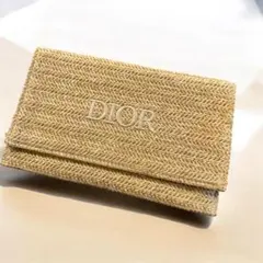 【美品】Dior ベージュ ストロー風ポーチ