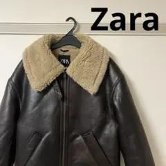 【ビックサイズ】ZARA フェイクムートンジャケット レザー ファー襟ジャケット