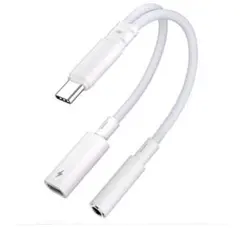 2in1 USB Type-C イヤホン変換アダプター 3.5mm ケーブル