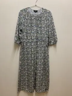A.P.C. 花柄 七分袖 ミモレ丈ワンピース