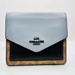 【極美品】COACH 三つ折り財布 シグネチャー レザーのサムネイル