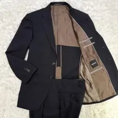 美品　極上シルク絹スーツメンズ クラブパイピング白ベージュ