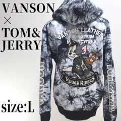【タグ付き】VANSON×TOM&JERRY コラボ 刺繍 パーカー Lサイズ