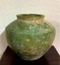 中国漢時代　漢緑釉大壺 高さ35.3cm 漢緑 中国漢時代 漢緑釉大壺 高さ35.3cm 漢緑 中国漢