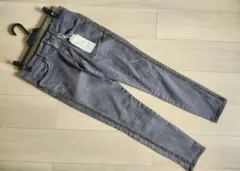 新品 ZARA ラインストーン デニムパンツ40サイドライン ビジュー 海外購入