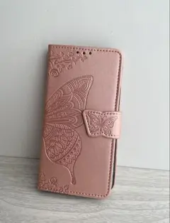 新品 iPhone12/12Pro 用 スマホケース 手帳型 蝶 ピンクゴールド