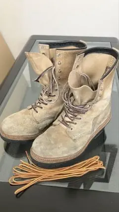 レアREDWING　レッドウイング　廃盤PT91　8218　スエードロガーブーツ 7.5D 良品 PT91刺繍 96年】レッドウィング 8218 スエード ロガー