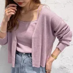 apres jour mignon メランジニットカーディガン キャミソールのサムネイル