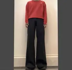 ヴィンテージ ワイド フレア スラックス ベルボトム ブラック