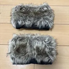 ファー　袖　ベージュ　ブラウン　手芸材料
