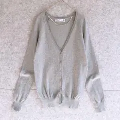 【ザラ ZARA】 Vネック コットン混 カーディガン (M) 羽織 オフィス
