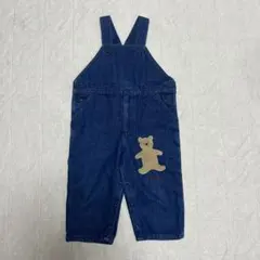 美品　KP ニットプランナー　95cm デニムサロペット　くま　オーバーオール