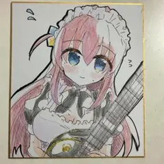 ぼっち・ざ・ろっく！　後藤ひとり　手描きイラスト色紙　中サイズ
