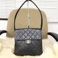 美品　CHANEL シャネル　ダブルフェイス　キャビアスキン　ショルダーバッグ