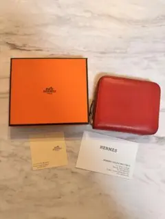 エルメス カルヴィ カードケース ブーゲンビリア 美品 HERMES CALVI
