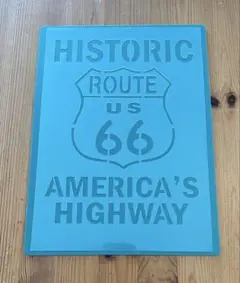 No.250送料込　ステンシルシートルート66アメリカサインボードROUTE66