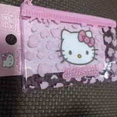 ハローキティ　ラメポーチ　ダイソー