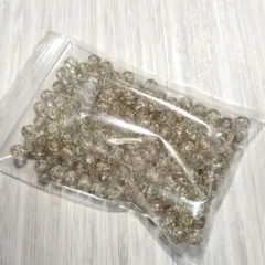 ⑤ハンドメイド用ビーズ まとめ売り 球型クリア×ゴールド 50g