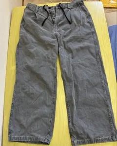 GU グレー デニム ワイドパンツ