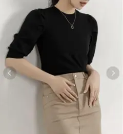 美品　DAY CLOSET パワショルショートニット ブラック　Freeサイズのサムネイル