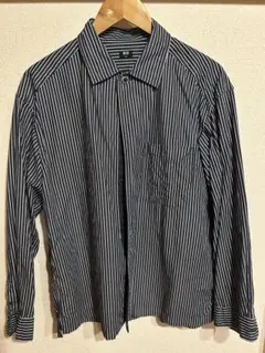 美品‼️ ユニクロ　エクストラファインコットンオーバーサイズストライプシャツ