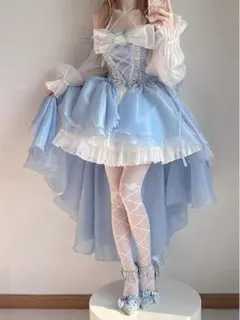 lolita 洋服 お姫風かわいいワンピース 花嫁引き裾ロリータ