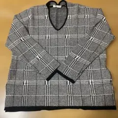 千鳥格子ニットレディース