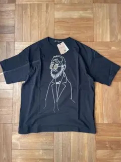 新品未使用品 下げ札付 セレクトショップ購入 BRODER 刺繍Tシャツ 黒色のサムネイル