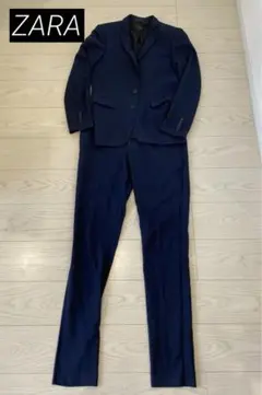【ZARA MAN】スーツ　ザラセットアップ　ネイビー　ザラ　ザラスーツ　メンズ