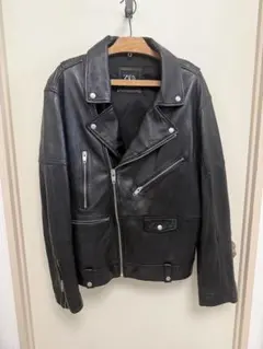ZARA レザー ダブルライダースジャケット ブラック XL