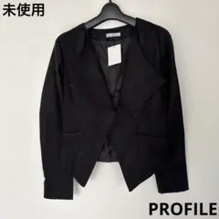 未使用プロフィール　フェイクスウェードテーラードジャケットMブラック黒スエード